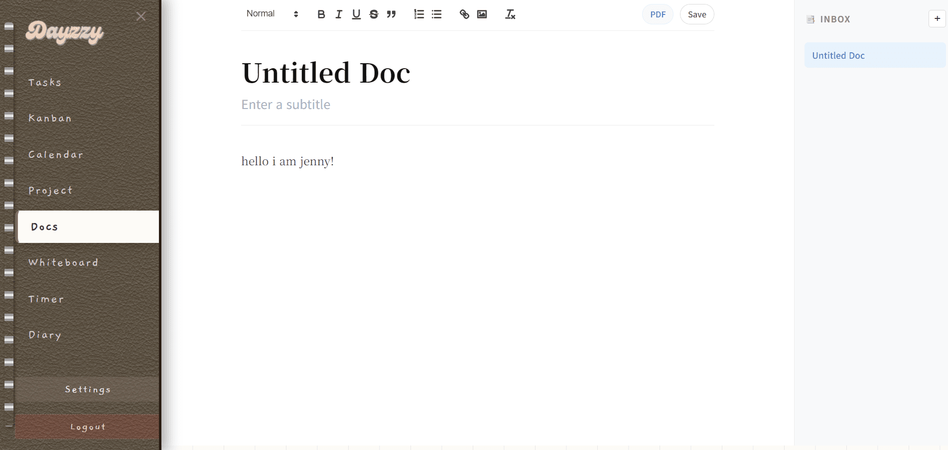 Dazzy: Documents preview