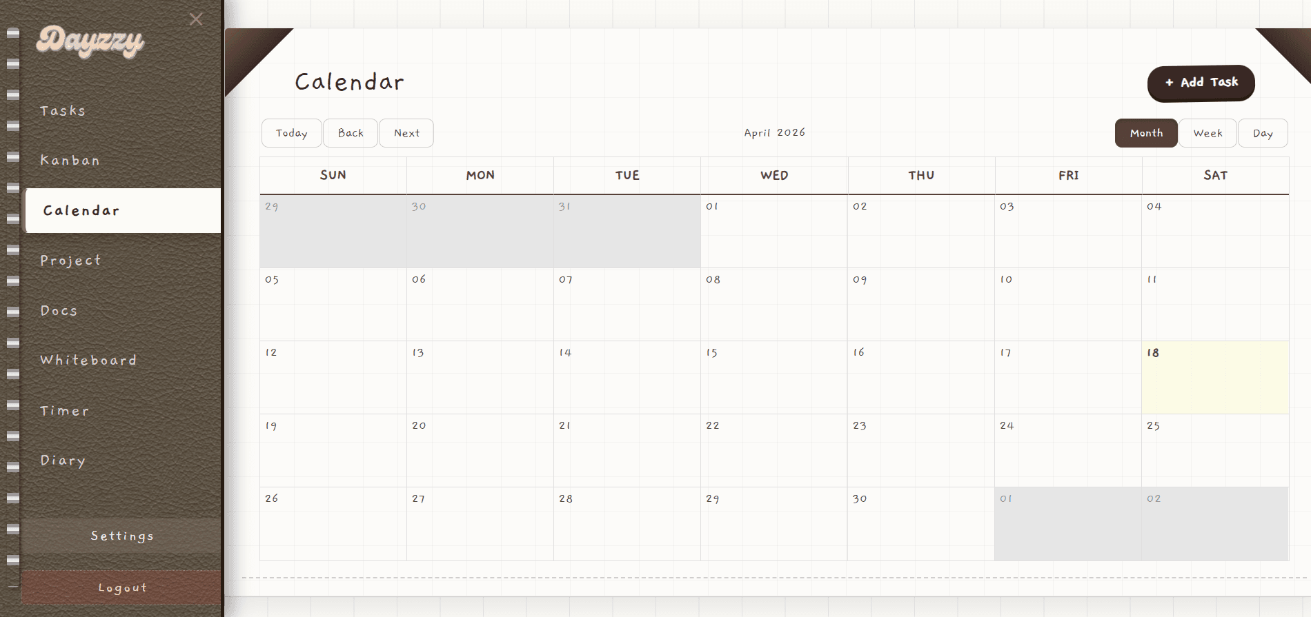 Dazzy: Calendar preview