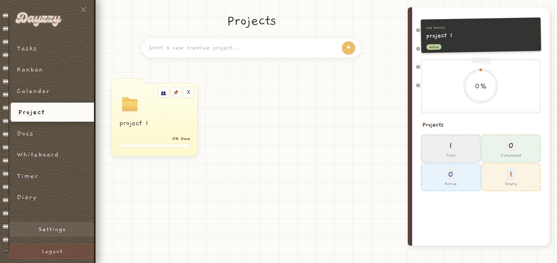 Dazzy: Projects / detail preview
